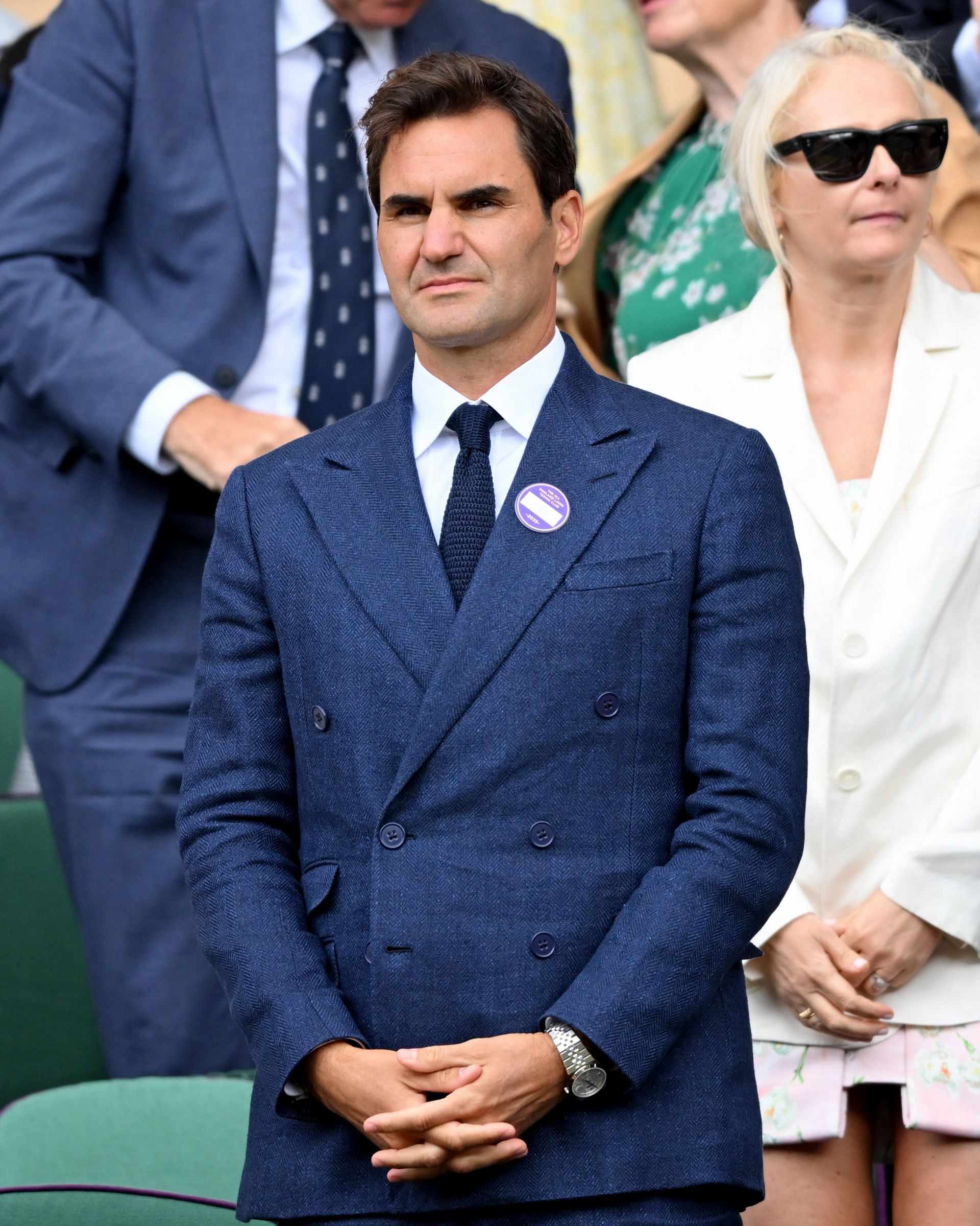 Roger Federer sporting his Rolex Land Dweller - Source: Getty